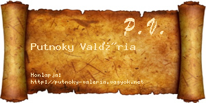 Putnoky Valéria névjegykártya